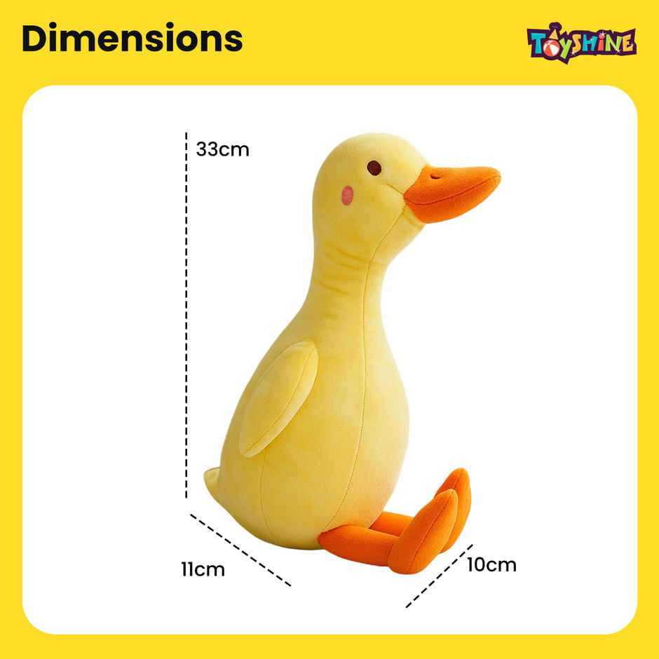 Spanker Duck Soft Toy | Cute Long Body Plush Duck for Kids - 33 cm