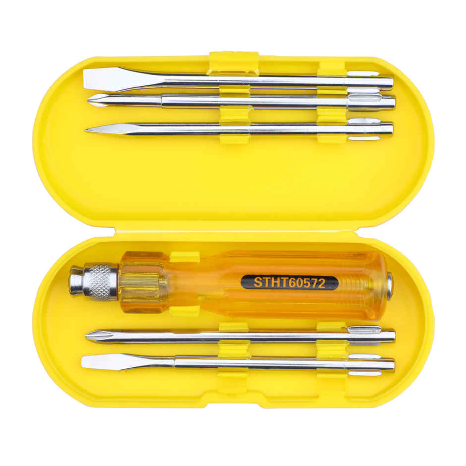STANLEY STHT60572-8B 5 Pcs Screwdriver Set - Yellow & Silver, Comes With a Case