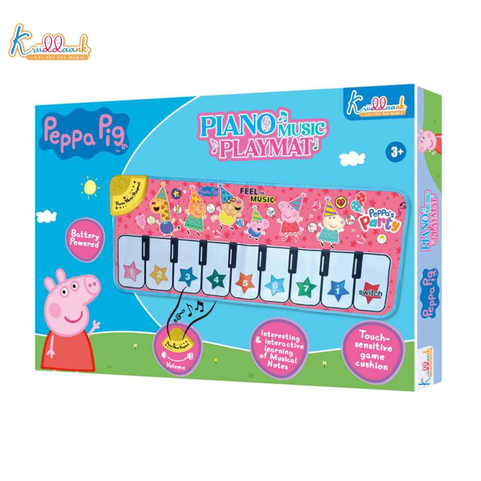 Kriiddaank Peppa Music Piano Playmat with 8 Music Modes & Animal Sounds Baby Playing Mat -108 x 38CM