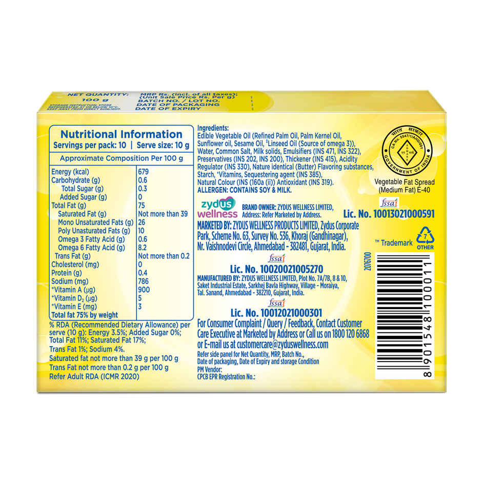 Nutralite Active Fat Spread Omega 3