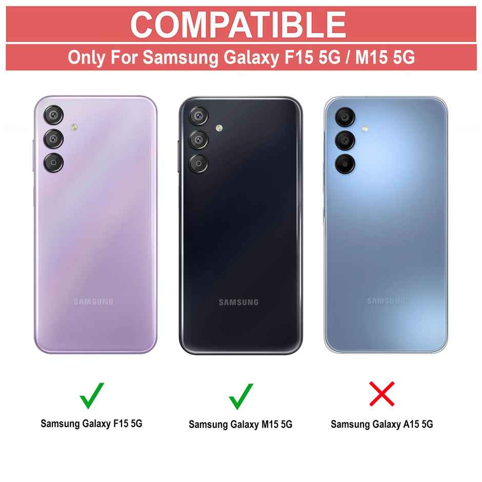 Zapcase Back Cover for Samsung Galaxy F15 5G | Matte-Black