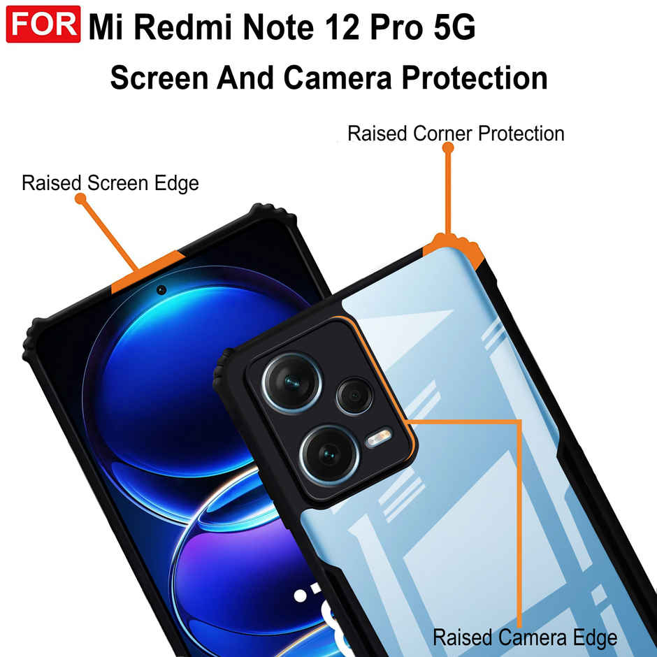 Zapcase Back Cover for Redmi Note 12 Pro 5G | Matte-Black