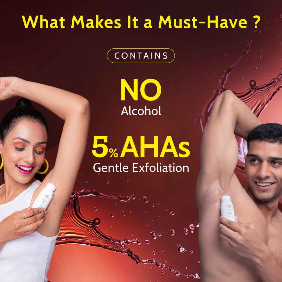 Chemist At Play 5% Aha Underarm Roll On Deodrant Lactic Acid Men & Women Royal Oudh Fragrance