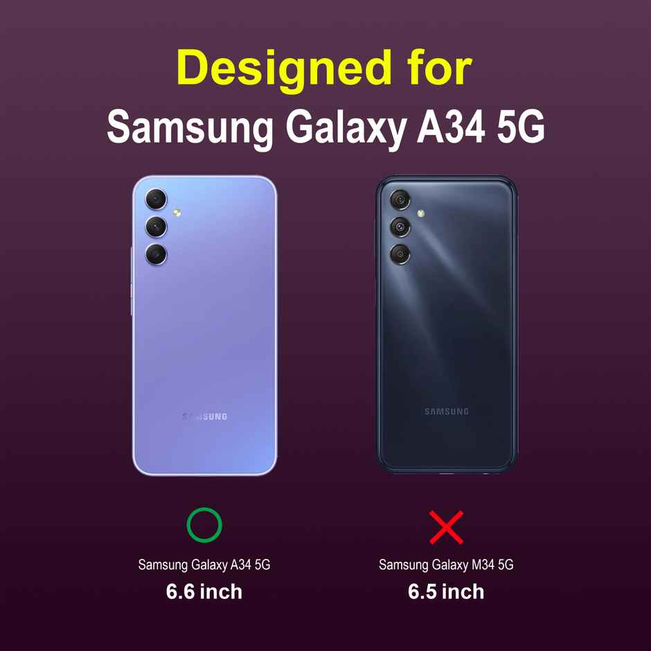 Zapcase Back Cover for Samsung Galaxy A34 5G | Magic-Lavender