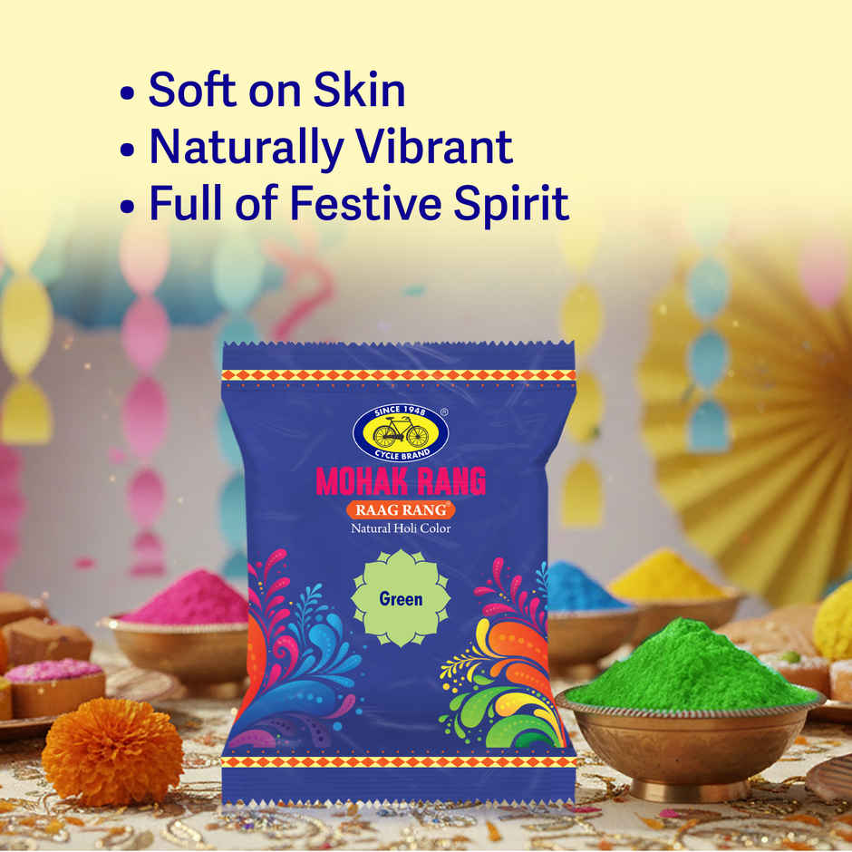 Mohak Rang Natural Raag Rang Holi Color | Green Cycle Combo