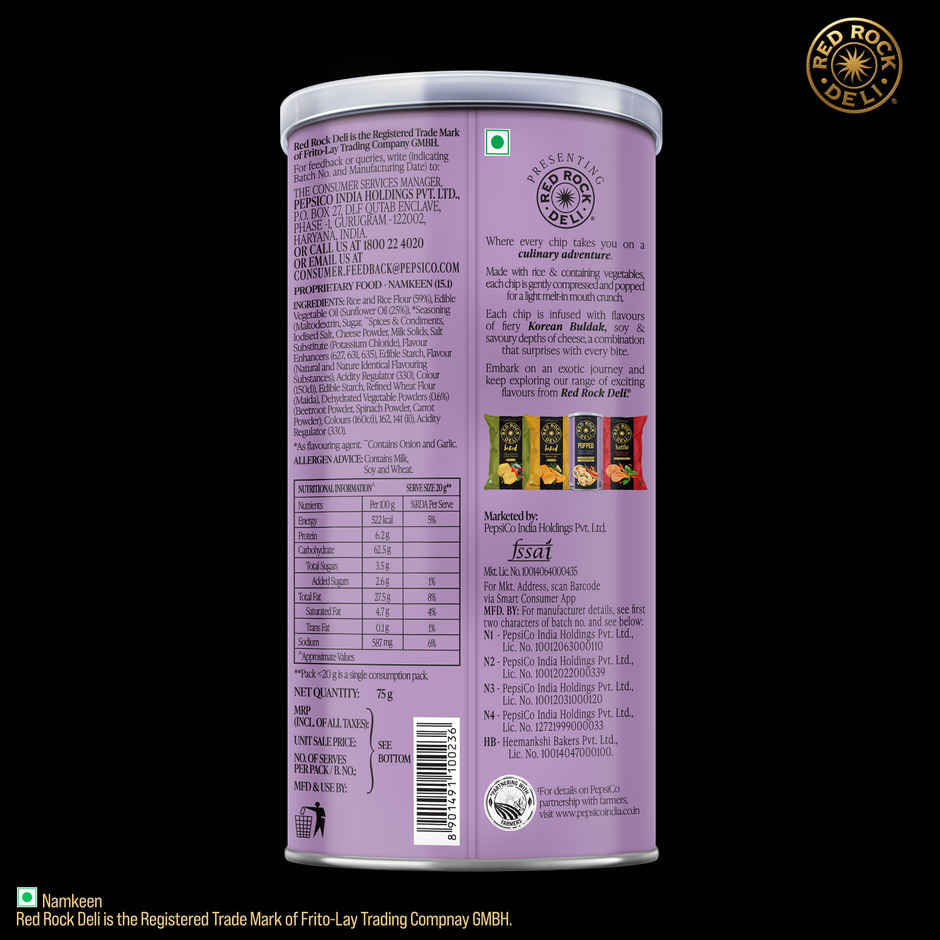 Red Rock Deli Popped Chips Buldak | No Palm Oil Snacks