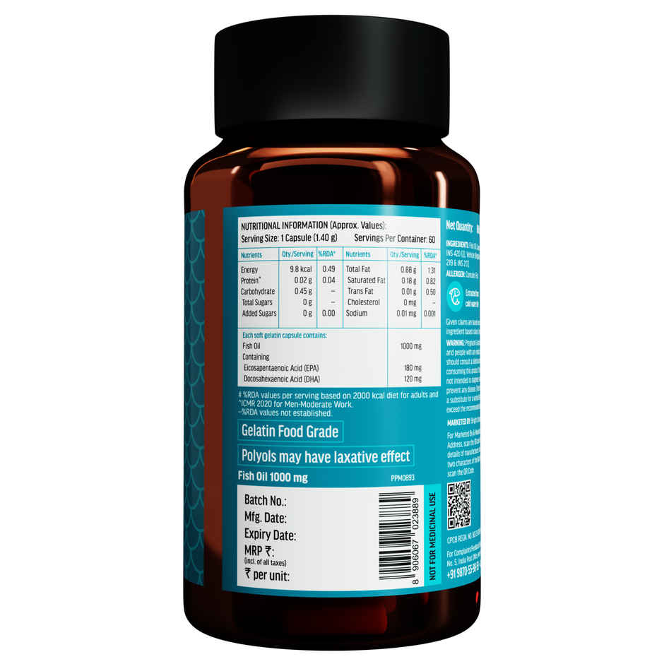 hk vitals Fish Oil &Multivitamin 60 Omega 3 Fish Oil Capsule 1000Mg 60 Multivitamin Tablet