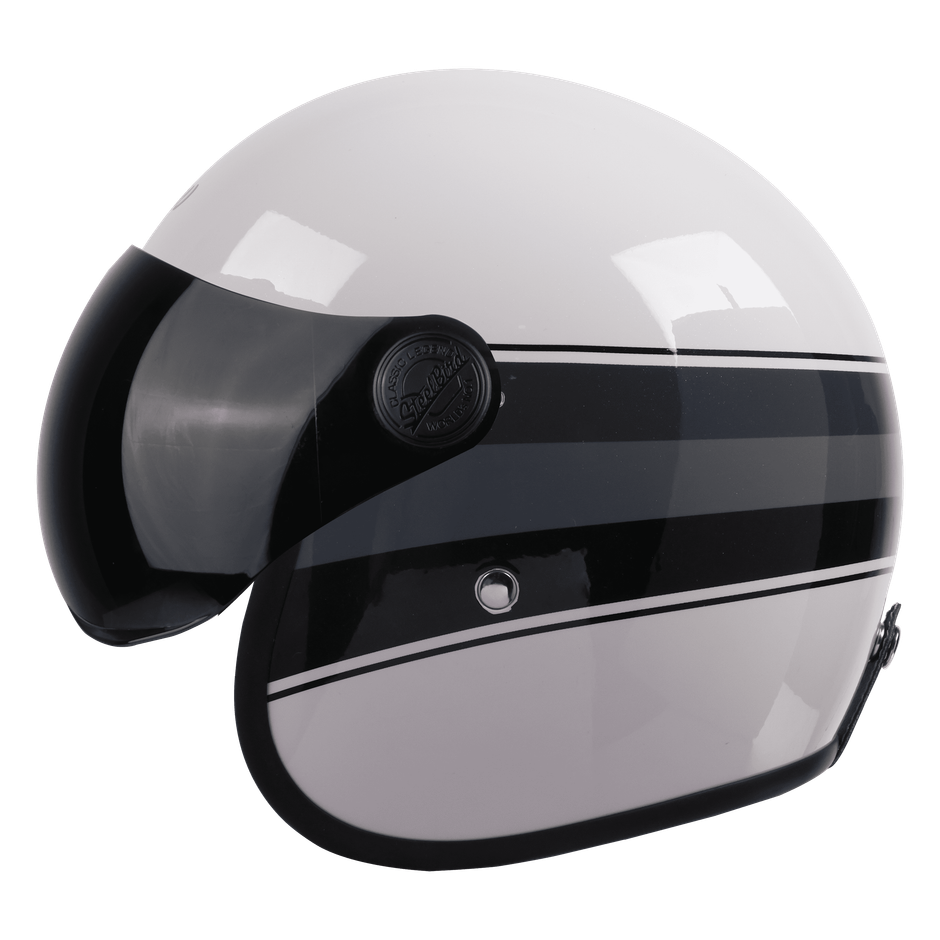 Steelbird SBH-54 Vintage S1 Glossy White With Black - 600 mm - L