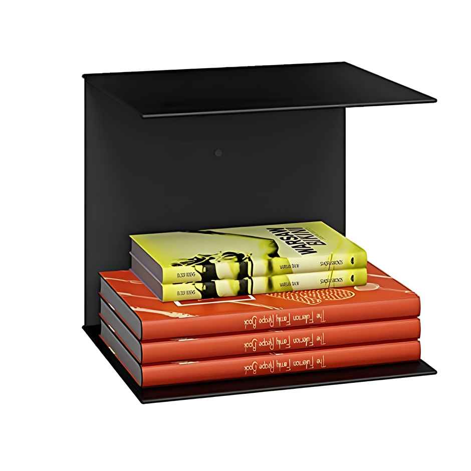 Go Hooked Metal Wall Mounted Book Shelves - Black