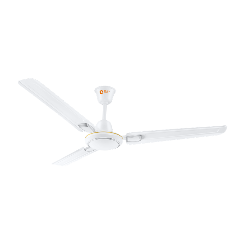 Orient Electric Pacific Air Deco 1200mm 3 Blade 350RPM Ceiling Fan, BEE Star Rated | White Silver
