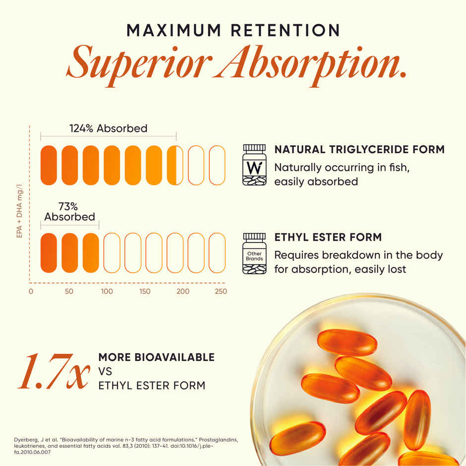 Wellbeing Nutrition Slow Triple Strength Omega-3 Fish Oil, Curcumin Extract For Brain,Joint & Heart