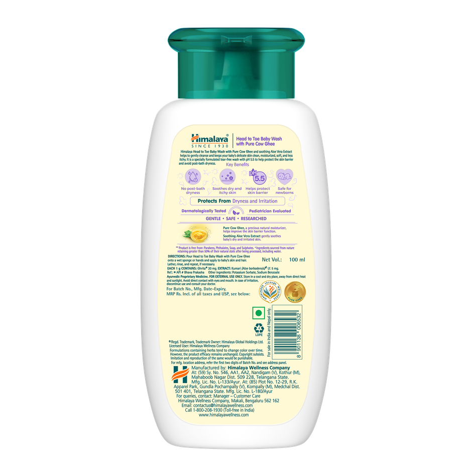 Himalaya Head To Toe Baby Wash With Pure Cow Ghee & Ph 5.5