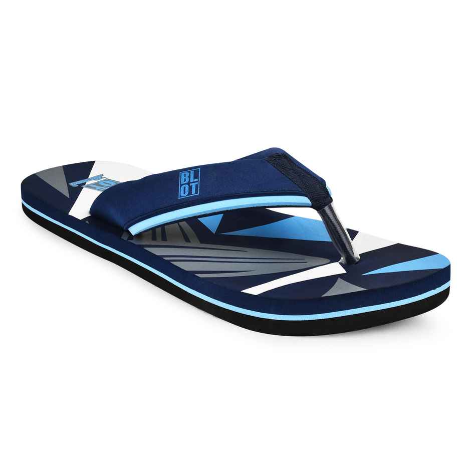 Paragon Blot Blue Ultra-Stylish Everyday Flip Flops For Men - 9