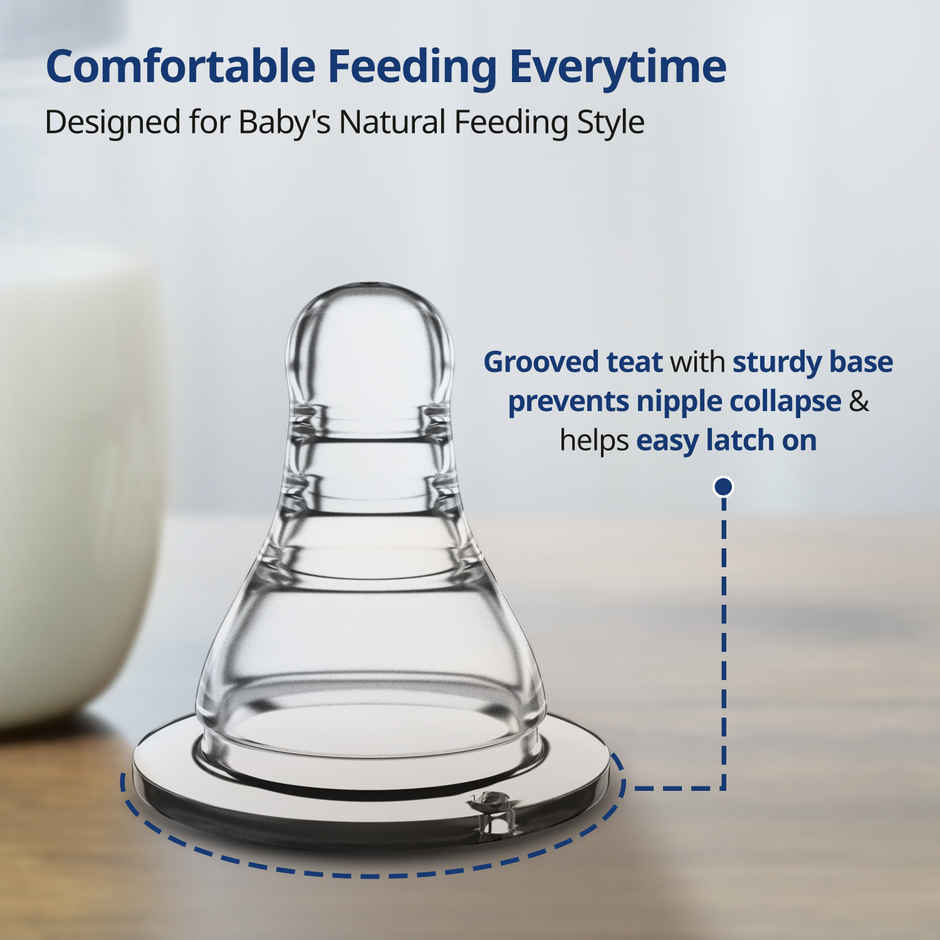 Luvlap Anti Colic Essential Teat Nipple for Slim Neck Bottle Variable Flow 9m