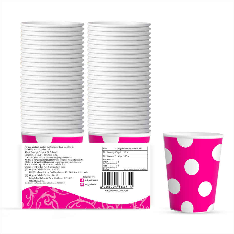 Origami Disposable Paper Cups 200 ml