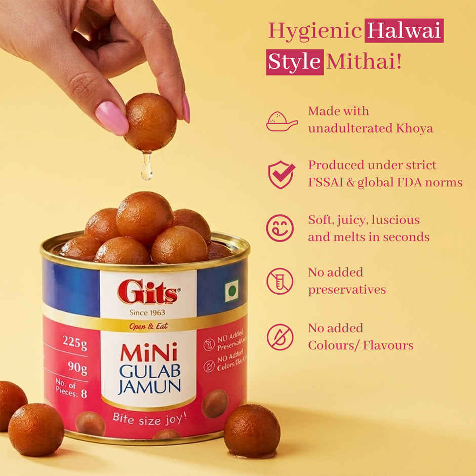 Gits Mini Gulab Jamun Tin | Authentic Indian Sweet