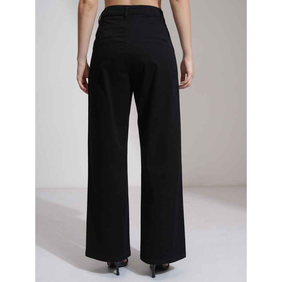 Tokyo Talkies Women's High Waist Wide Leg Trouser | Black - XL