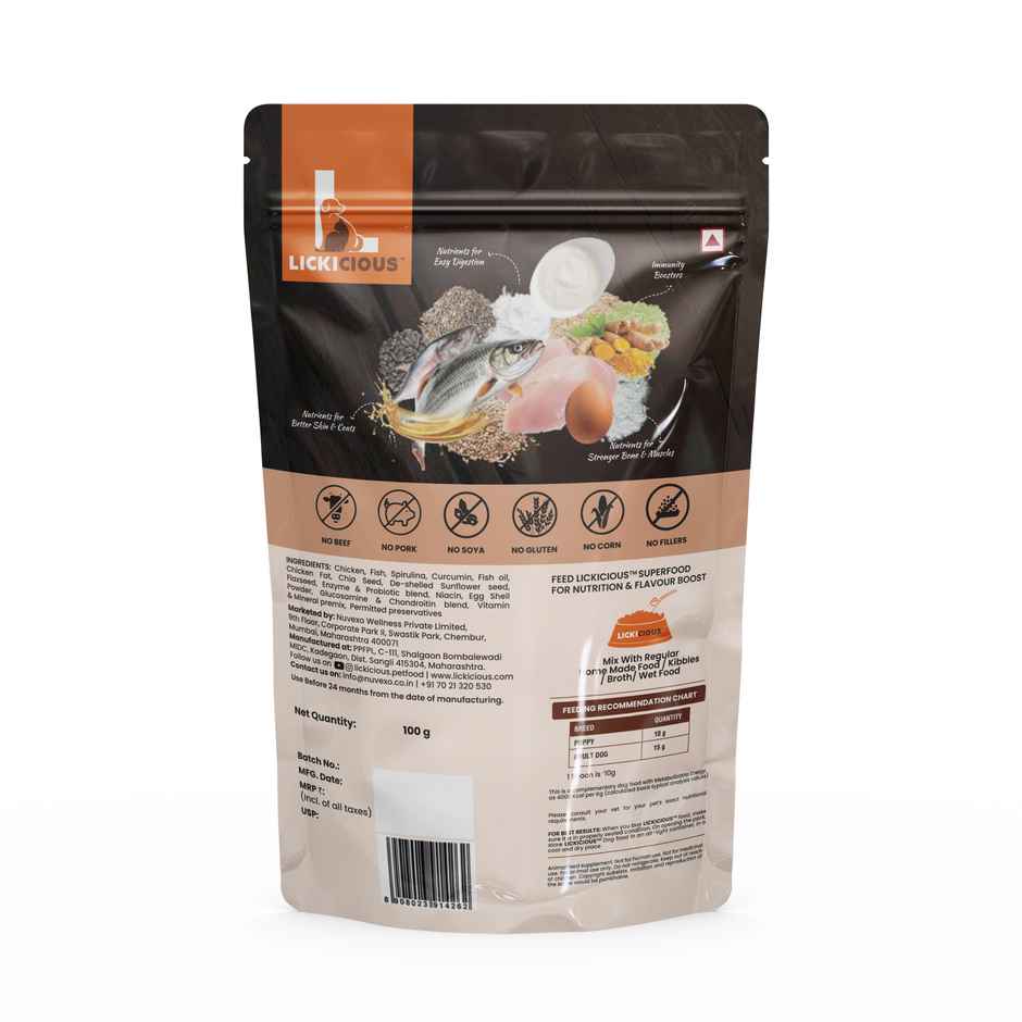 LICKICIOUS Dog Nutrition Topper for Dogs