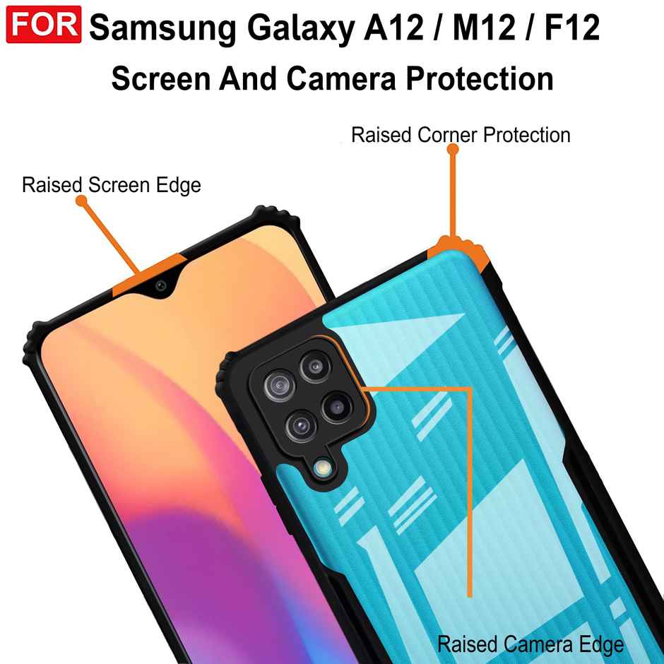 Zapcase Back Cover for Samsung Galaxy M12 | F12 |A12 | Matte-Black