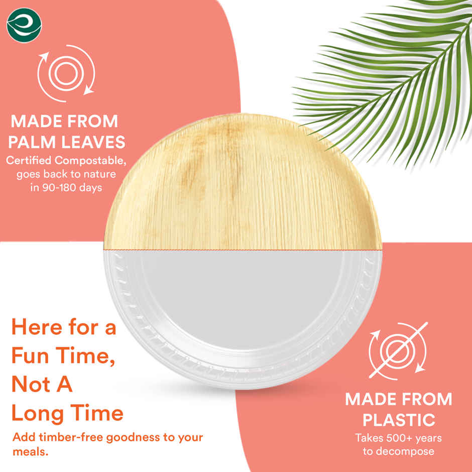 Palm Leaf Plate | Round | 6 inch | 10 Count | Eco Soul