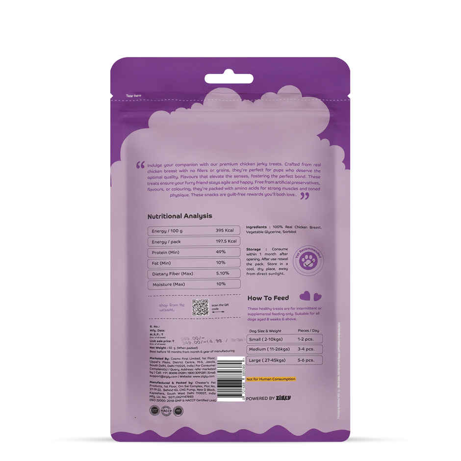 Applod Dehydrated Chicken Slices Dog Treat | Gluten Free Treats | For Puppy & Adult Dogs