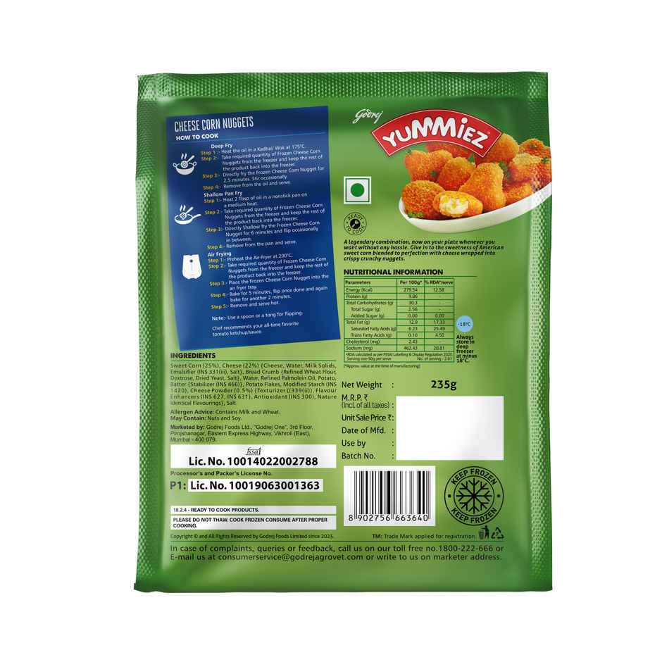 Godrej Yummiez Cheese Corn Nuggets