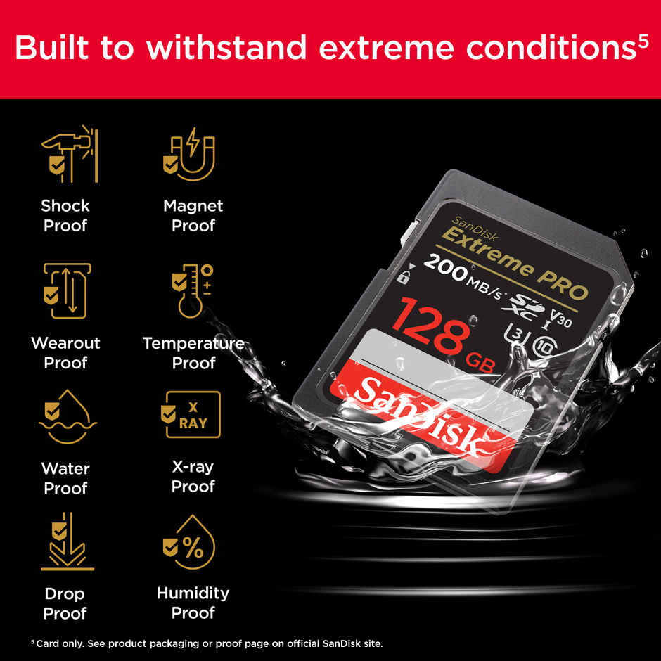 SanDisk Extreme PRO SD Card | 128 GB | 250 MB/s Read | 120 MB/s Write | 4K | DSLR & Mirrorless Ready