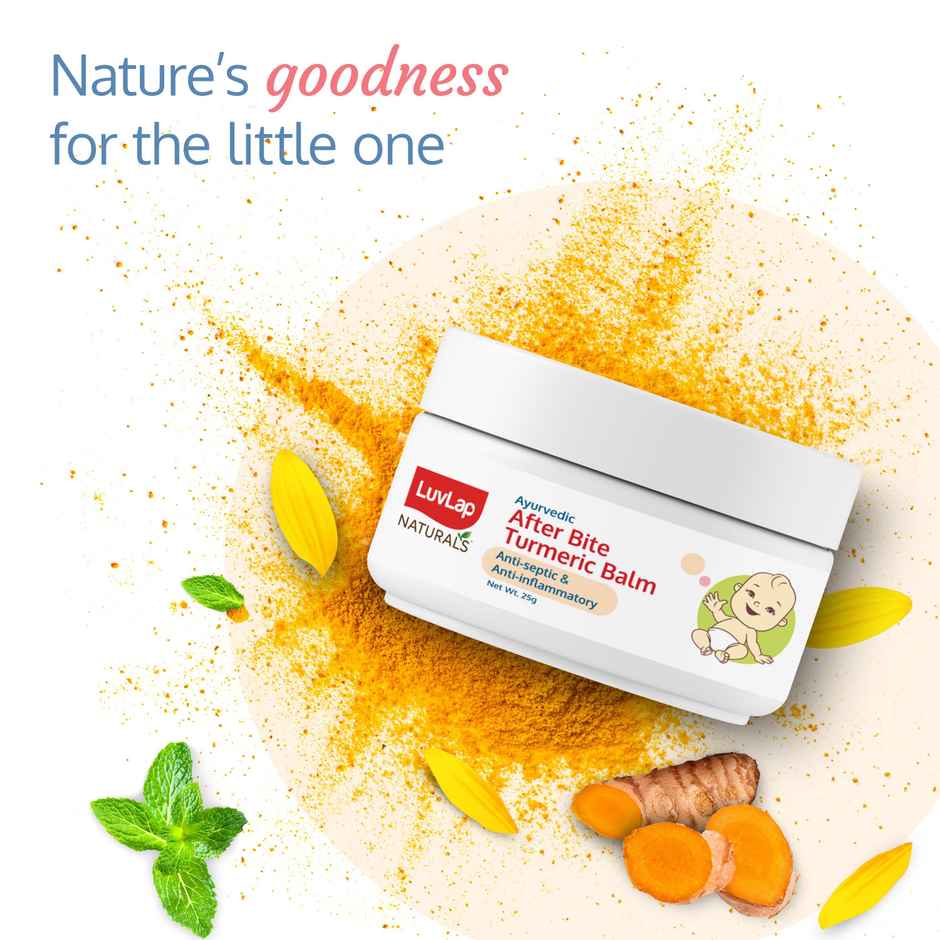 LuvLap After Bite Ayurvedic Turmeric Balm, Gives relief from Mosquito & insect Bites, 25g