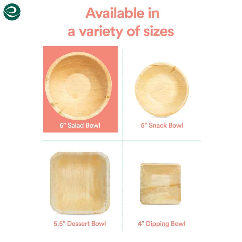 Palm Leaf Bowl | Round | 500 ml | 10 Count | Eco Soul