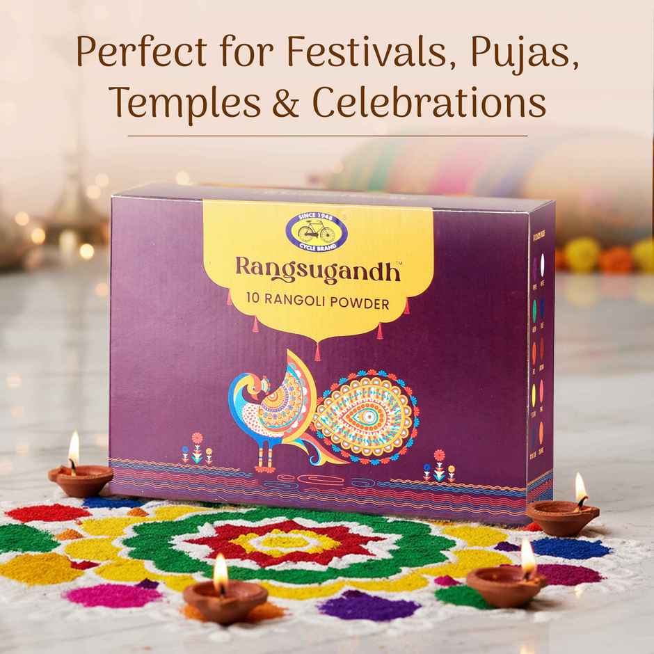 Rangoli Color Box Bottles | For Festivals & Home Decor | Pack Of 10 | Cycle