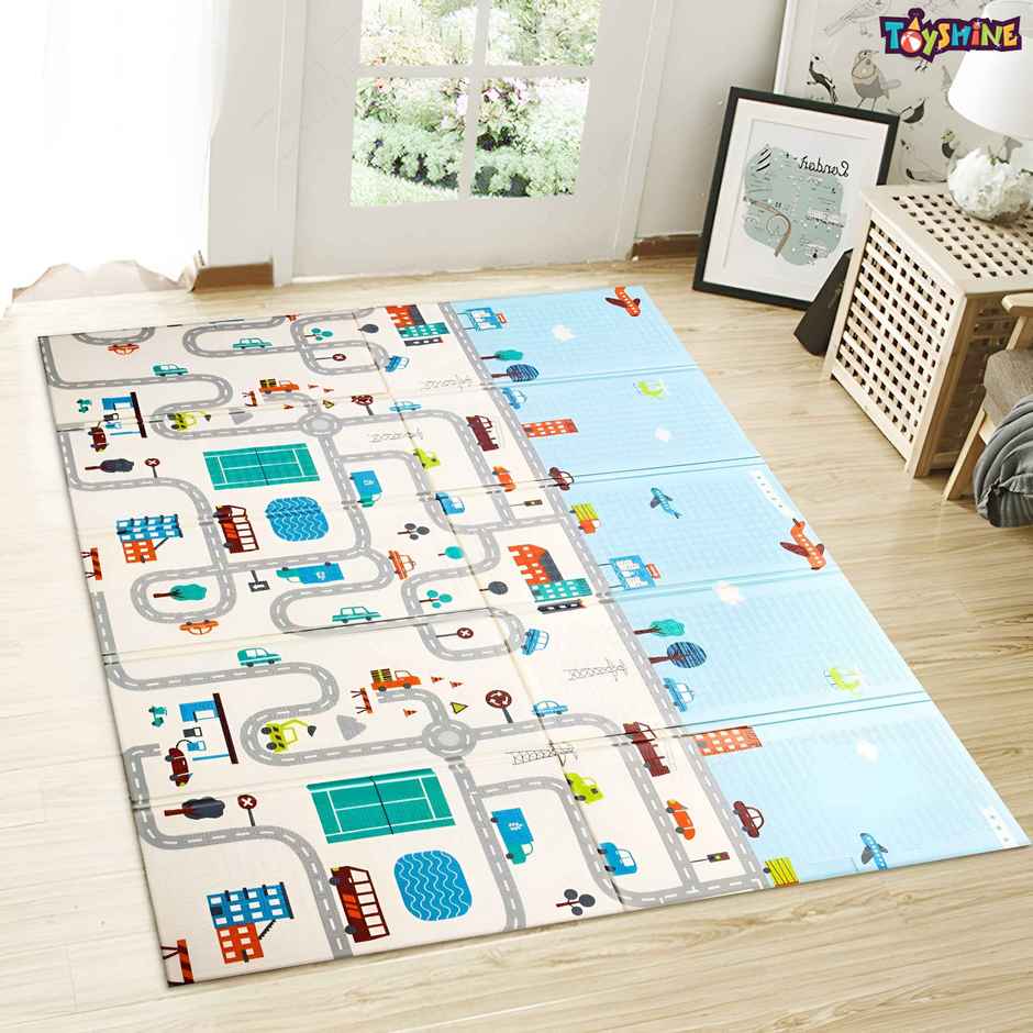 Toyshine Extra Large Foam Play Mat | 79x71x0.5 Inch for Babies | Reversible & Waterproof