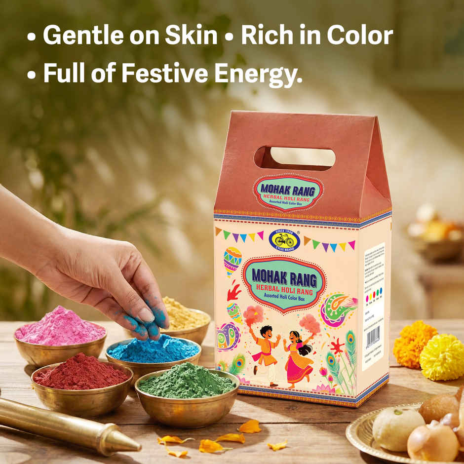 Mohak Rang Herbal Holi Rang Assorted Colour Box | 5 x 80 g | Cycle
