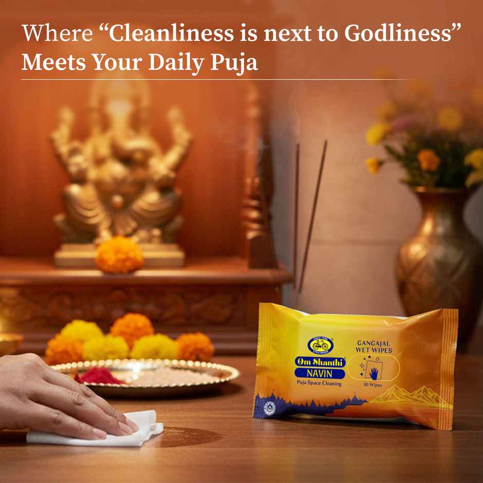 Gangajal Puja Wet Wipes | Holy, Pure & Instant Puja Cleansing | Cycle
