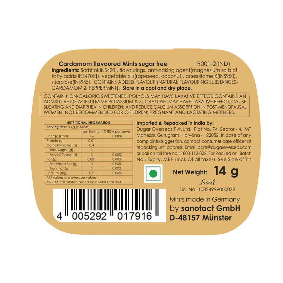 Impact Sugar Free Mints Cardamom