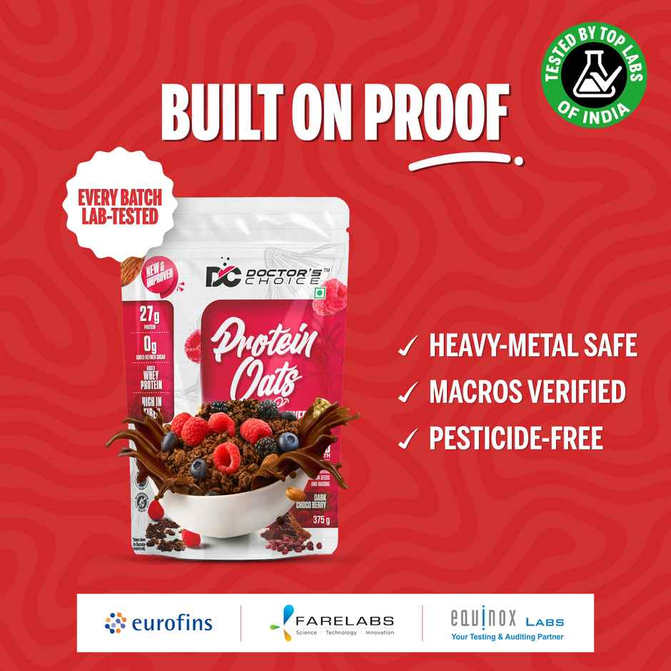 DOCTOR'S Choice Oats, 27g Pure Protein, Jaggery Sweetened, No Additives & No Sugar Pouch