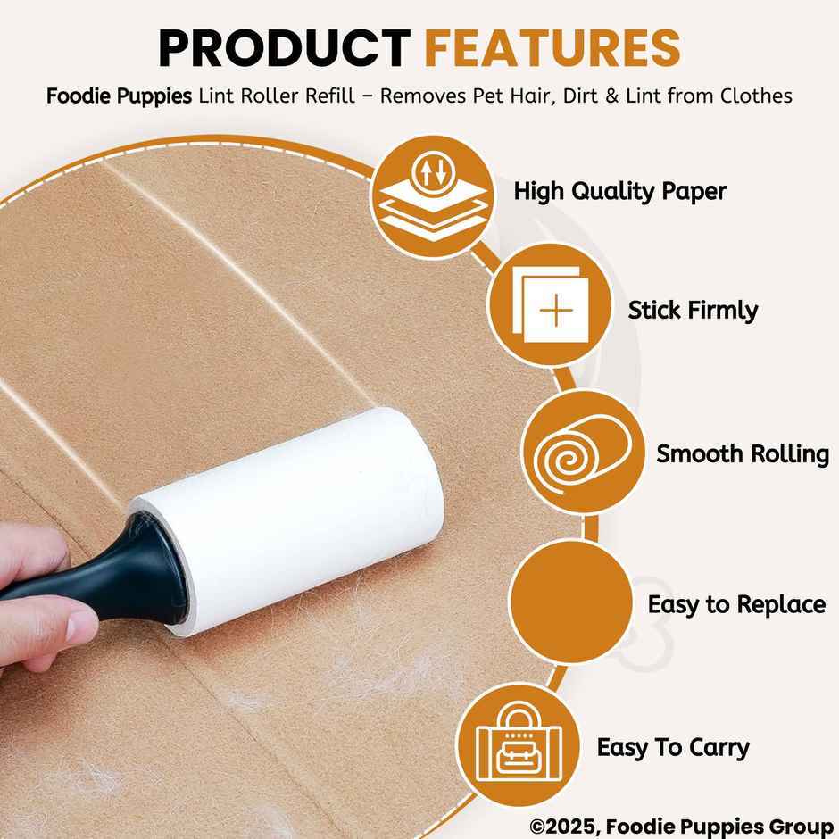 Foodie Puppies Pet Hair Remover Lint Roller Refill