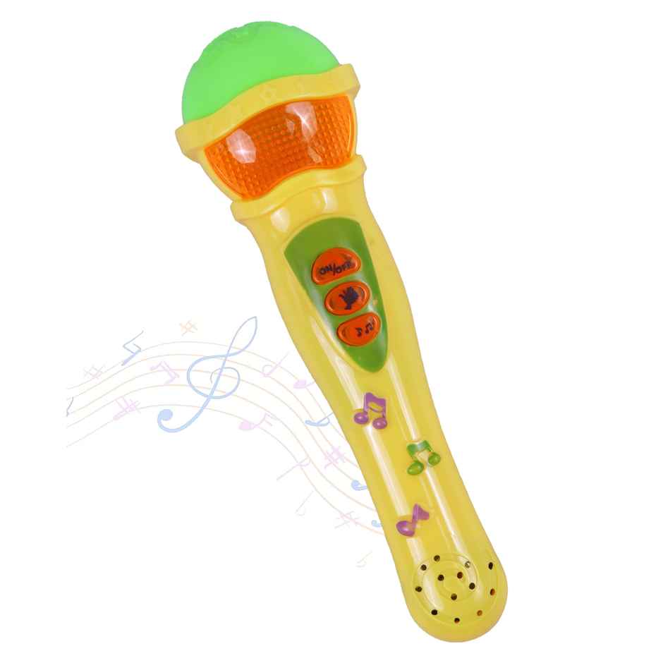 Toyshine Musical Microphone Singing Mic Toy With Lights and Clear Sound | Yellow