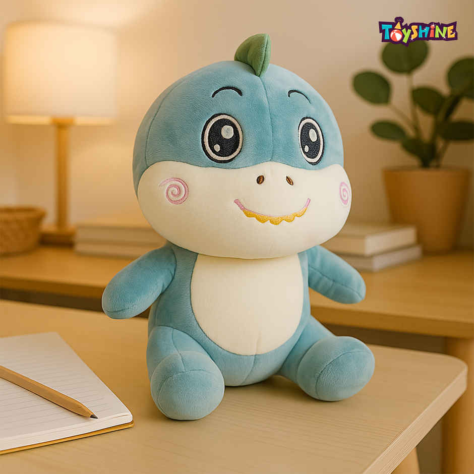 Spanker Dinosaur Soft Toy | Cute Plush Dino for Kids & Room Decor | Blue - 28 cm