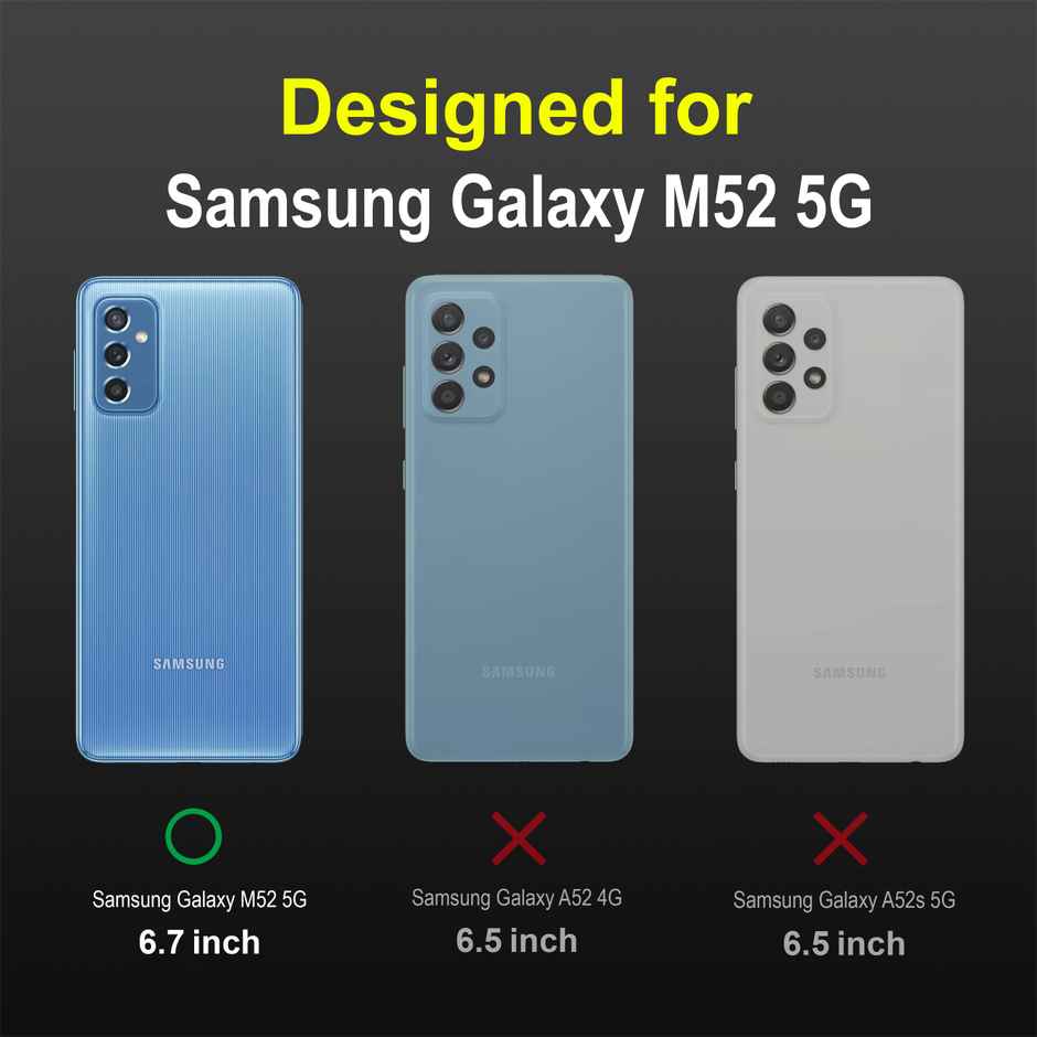 Zapcase Back Cover for Samsung Galaxy M52 5G | Magic-Black