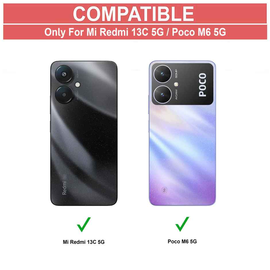 Zapcase Back Cover for MI Redmi 13C 5G | Matte-Black