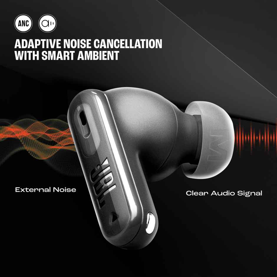 JBL Tune Beam 2 TWS Earbuds | ANC | 48H Battery | 6-Mics | IP54 | Wireless | Black