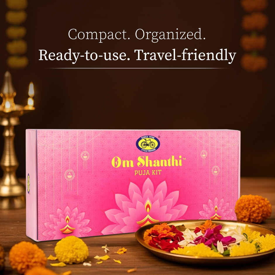 Pure Puja Kit | Om Shanthi All-In-One Puja Kit | Daily & Festive Use | Cycle