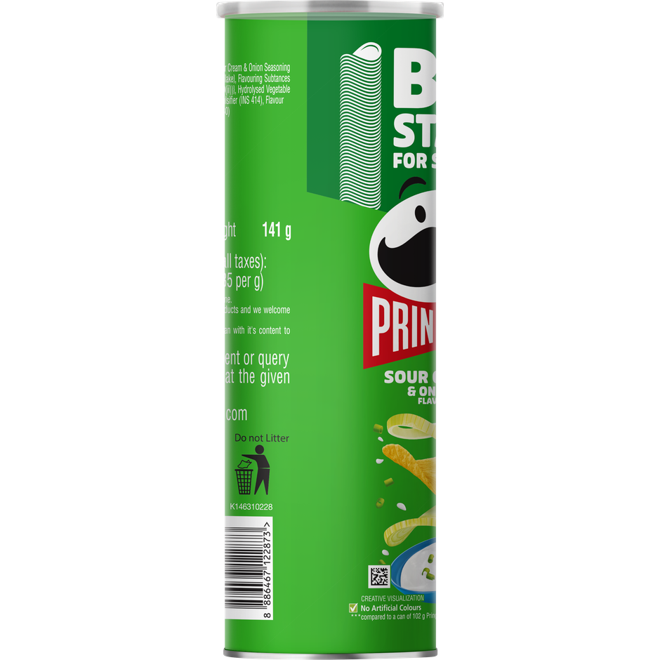 Pringles Potato Chips Sour Cream & Onion Flavour |Crispy Snack
