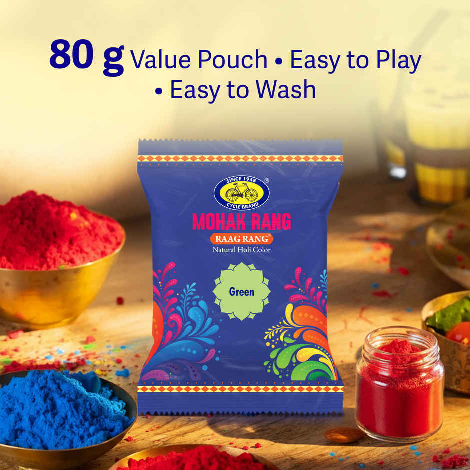 Mohak Rang Natural Raag Rang Holi Color | Green Cycle Combo