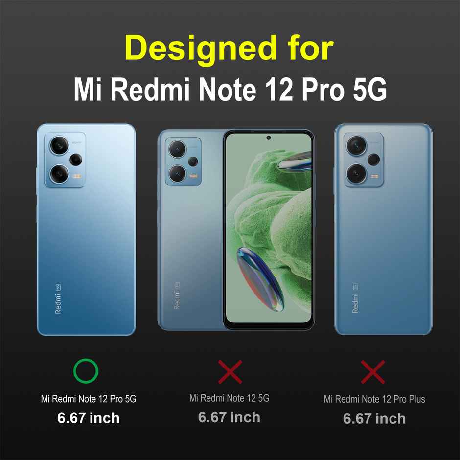 Zapcase Back Cover for Redmi Note 12 Pro 5G | Magic-Black