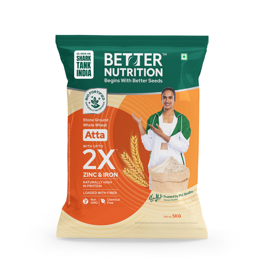 Better Nutrition Wheat Atta | High Protein | Rich in Iron & Zinc | No Maida