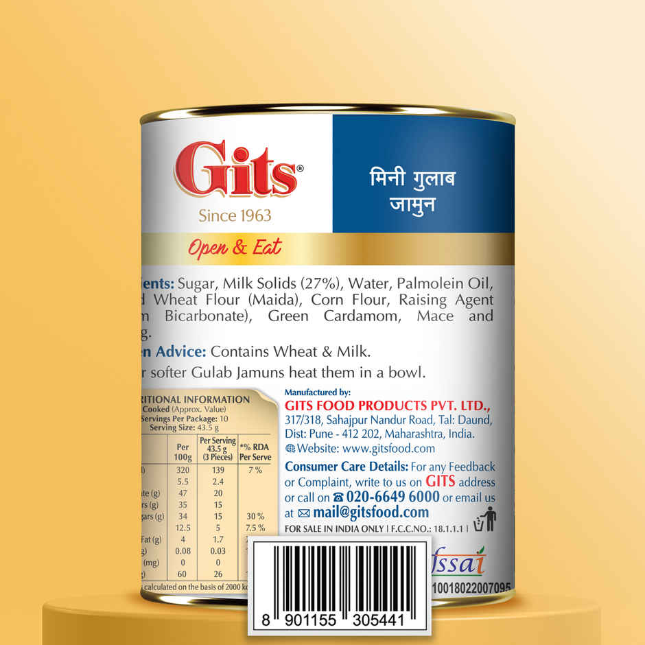 Gits MiNi Gulab Jamun Open & Eat Tin | Soft & Sweet