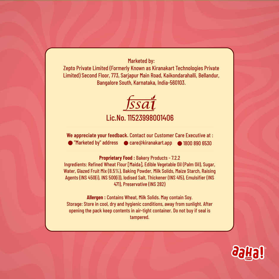 Aaha Life Fresh Tutty Fruity Muffin | Eggless