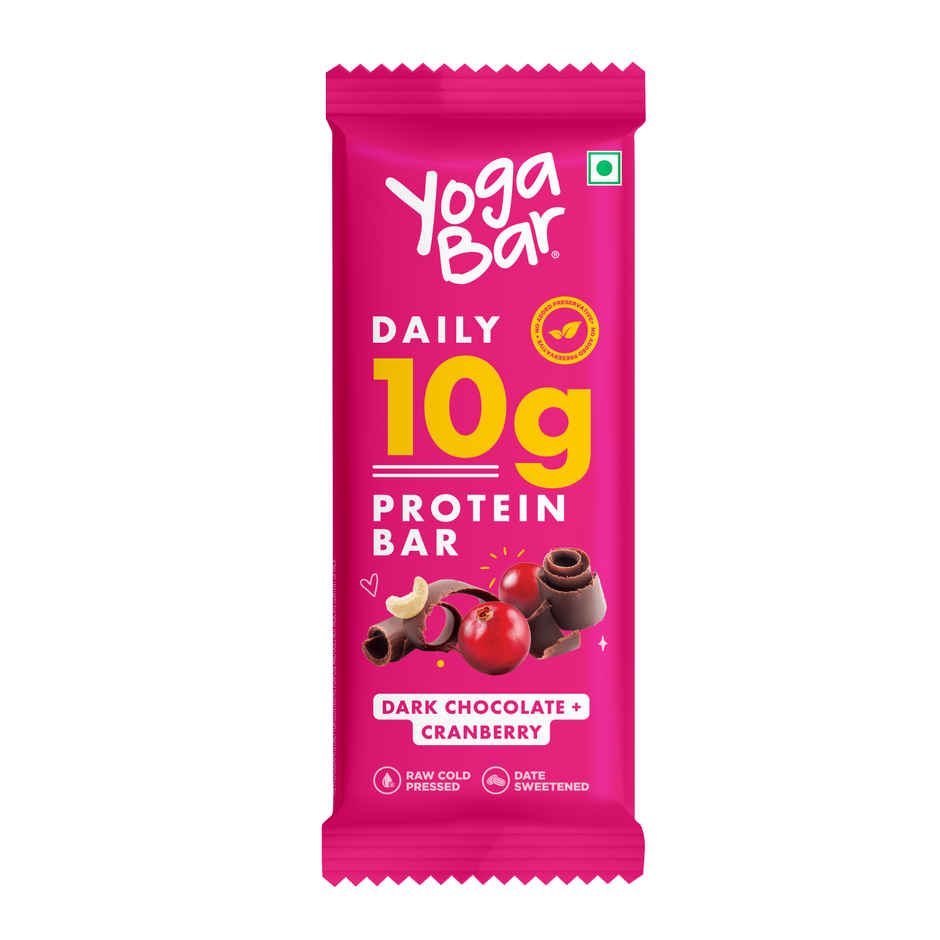 Yogabar 10 Grams Protein Bars | Chocolate Chip And Cranberry | Protein Blend And Premium Whey