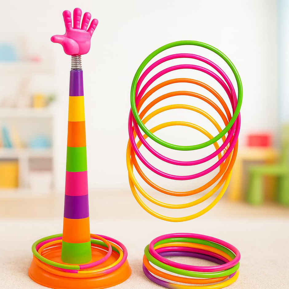 Toyshine 2|in|1 Ring Toss Game | Shape Sorter & Aim & Strike Fun | Multicolour